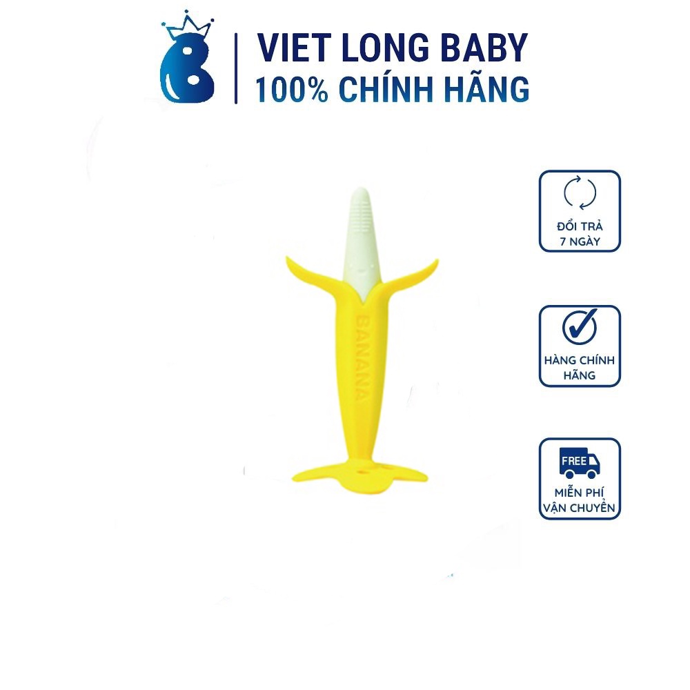 Bộ ngậm nướu hình Chuối Ange Hàn Quốc AG077 có dây đeo và hộp đựng