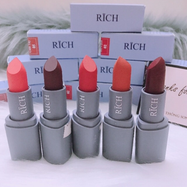 Son sáp lì RICH chính hãng màu đỏ lạnh siu xinh