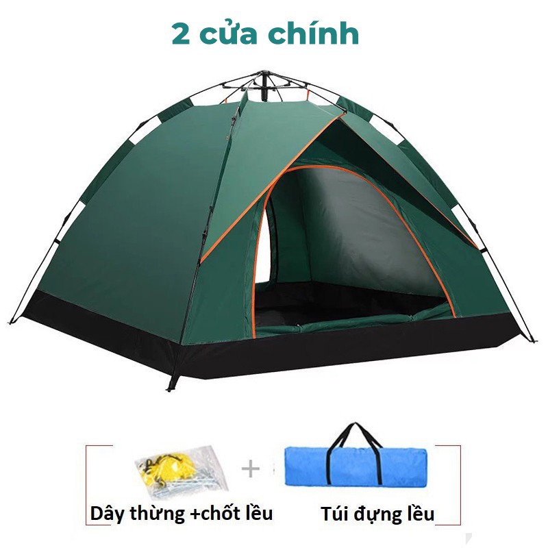 Lều Cắm Trại Lều Dã Ngoại Tự Bung - Lều Du Lịch 2 lớp chống nước, chống tia UV, cỡ lớn dành cho 4-6 người [210x200x135]