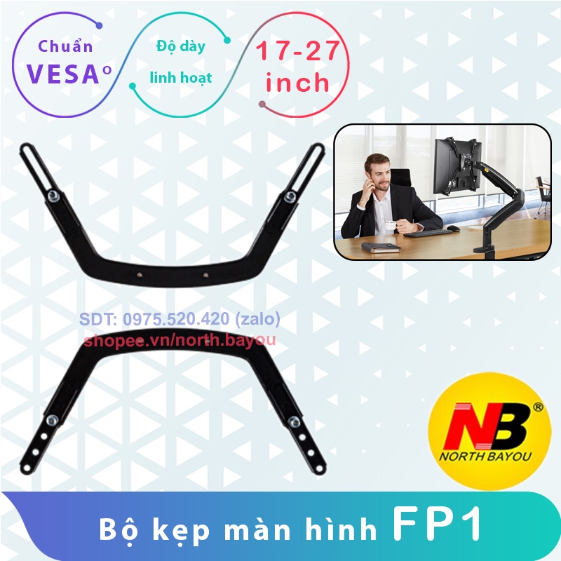 FP1 - Bộ Kẹp Màn Hình Máy Tính/ Sử Dụng Cho Màn Hình Không Thiết Kế Treo - 17 - 27 Inch