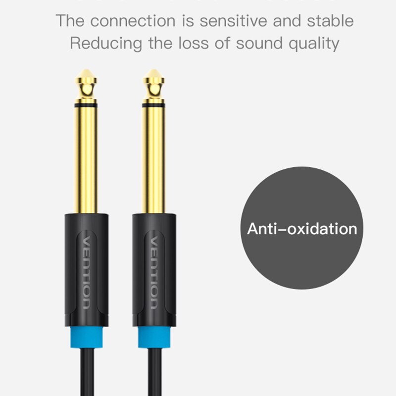 Vention Aux Guitar Cable 6.5 Jack 6.5mm to 6.5mm Audio Cable 6.35mm Aux Cable for Stereo Guitar Mixer Amplifier Speaker cable 2m