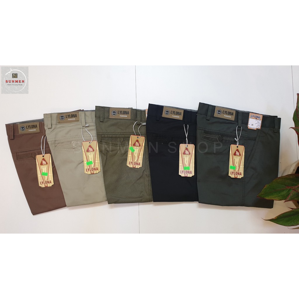 [HCM]Quần Dài Kaki Nam Trung Niên Chất Dày Form Rộng Ống Suông Dành Cho Công Sở Thanh Lịch SUNMEN Size Từ 28 - 35