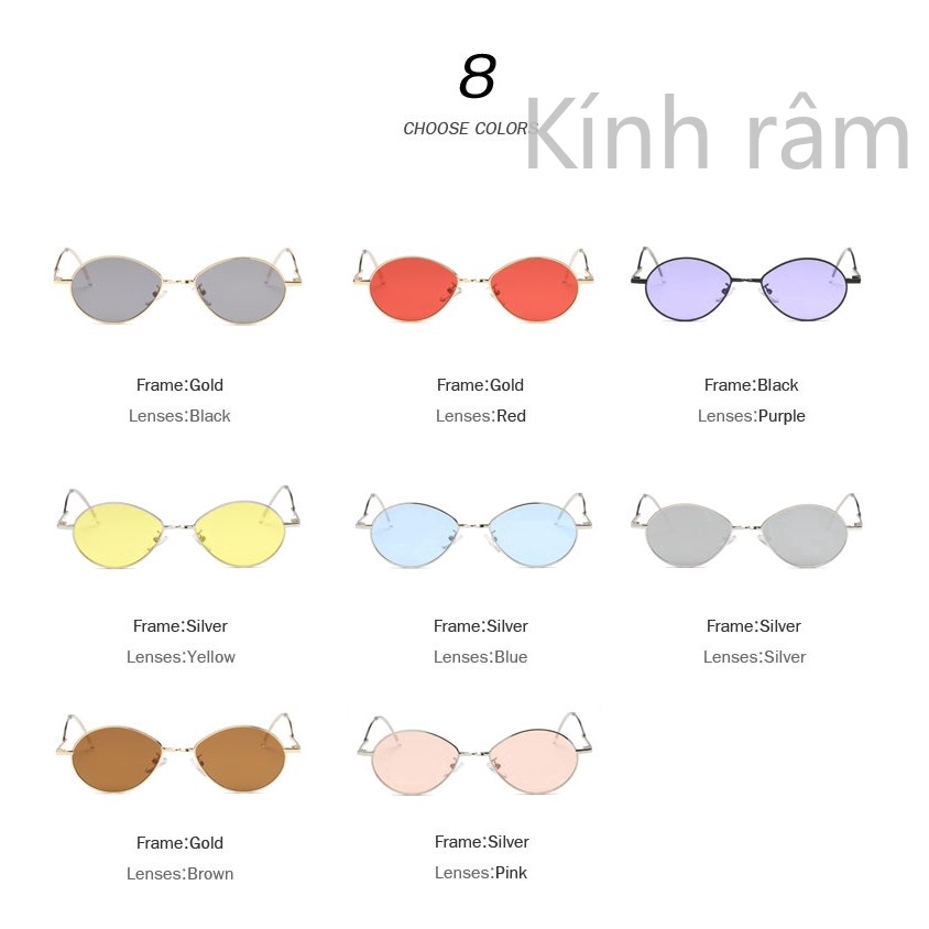 Kính mát nam nữ nhiều màu sắc sành điệu thời trang