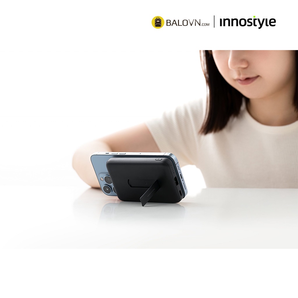 Sạc Dự Phòng Hít Từ Tính Không Dây Innostyle Powergo Magnectic wireless 15W PD/QC3.0 22.5W 10000MAH - IM22PDBLACK