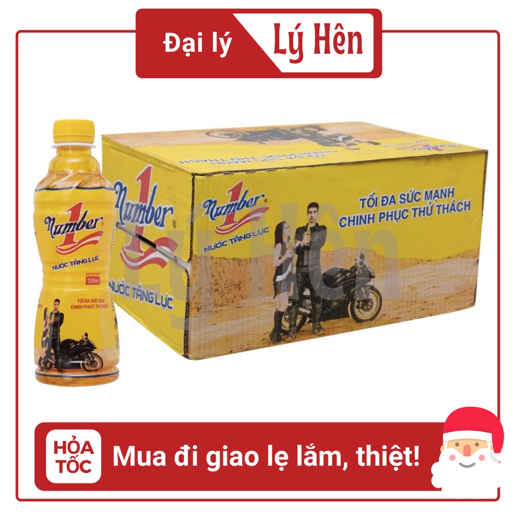 Thùng 24 Chai Nước Tăng Lực Number One - No.1 Energy Drink Chai Nhựa 330ml Date Luôn Mới