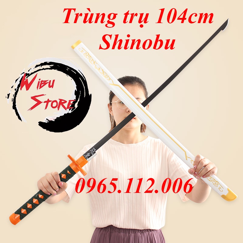 Đạo cụ Cosplay nhân vật Viêm trụ Rengoku trong Kimetsu no Yaiba bằng Gỗ dài 1m