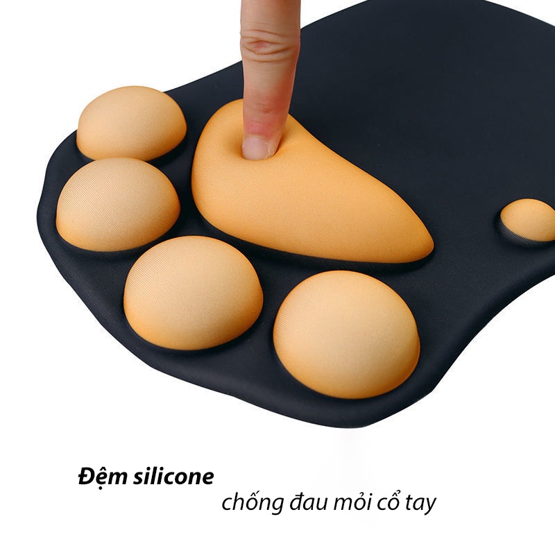 Lót chuột máy tính GADO bàn di chuột hình chân mèo có đệm silicon chống mỏi tay