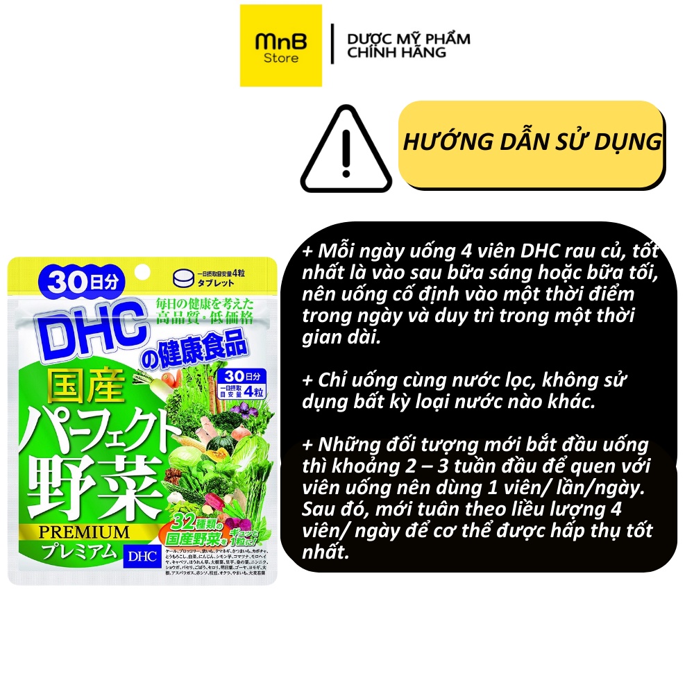 Viên rau củ DHC viên uống tổng hợp Premium hỗ trợ giảm cân 15, 30 và 90 ngày