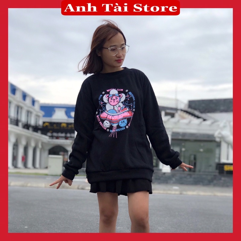 Áo Sweater nam nữ fom rộng unisex chất nỉ bông in hình đĩa bay oversize đến 68kg mặc vừa phong cách Hàn Quốc AT 1122 | BigBuy360 - bigbuy360.vn