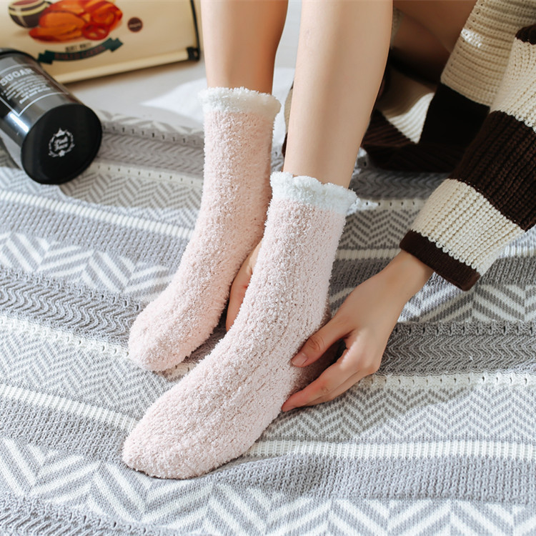 Đôi tất lông cừu mềm mại thời trang mùa đông ấm áp dành cho nữ