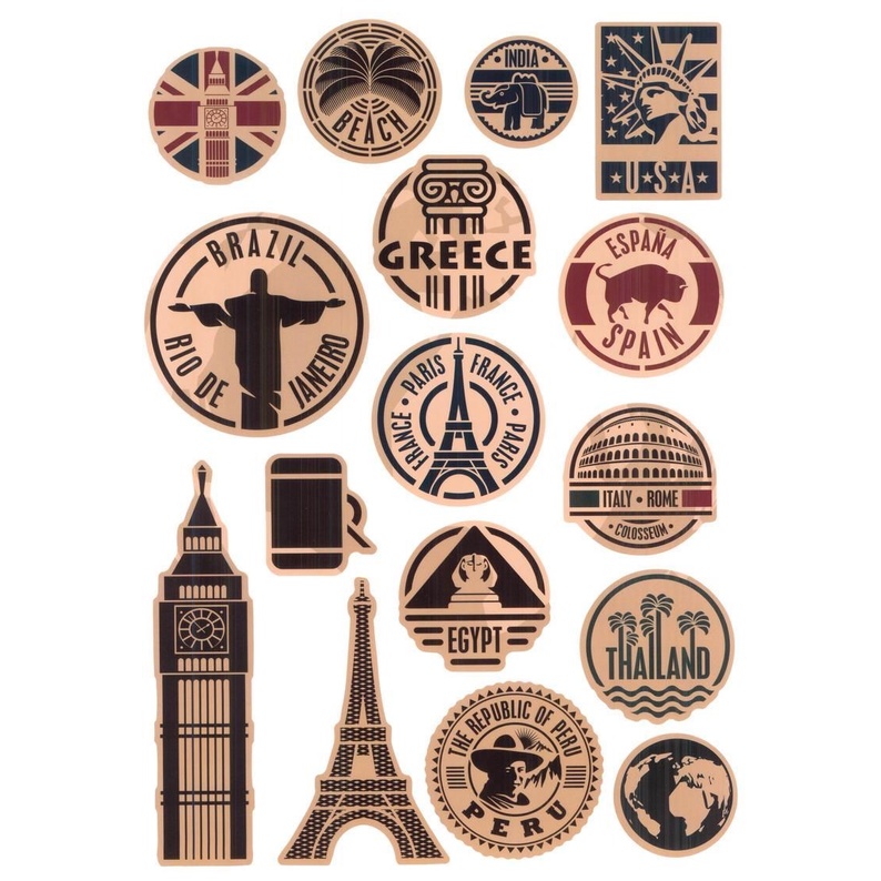 ⚡ Sticker nhãn trang trí phong cách Retro/Vintage