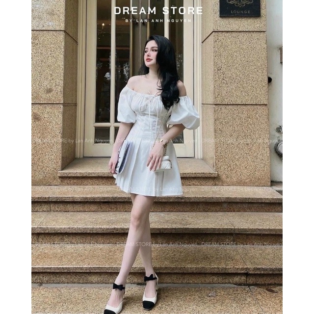 (SHOP BIGSIZE nữ 50kg đến 90kg ) ĐẦM XẾP LY TRỄ VAI TAY PHỒNG