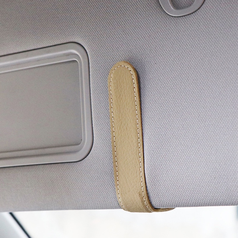 Kẹp giữ mắt kính SEAMETAL bằng da gắn tấm che nắng xe hơi