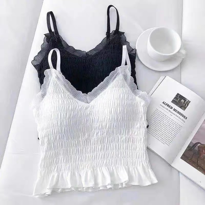 [Mã FAMARAL2 giảm 10K đơn 50K] Áo 2 dây dáng croptop phối viền cực xinh cho nữ Bra07 | BigBuy360 - bigbuy360.vn