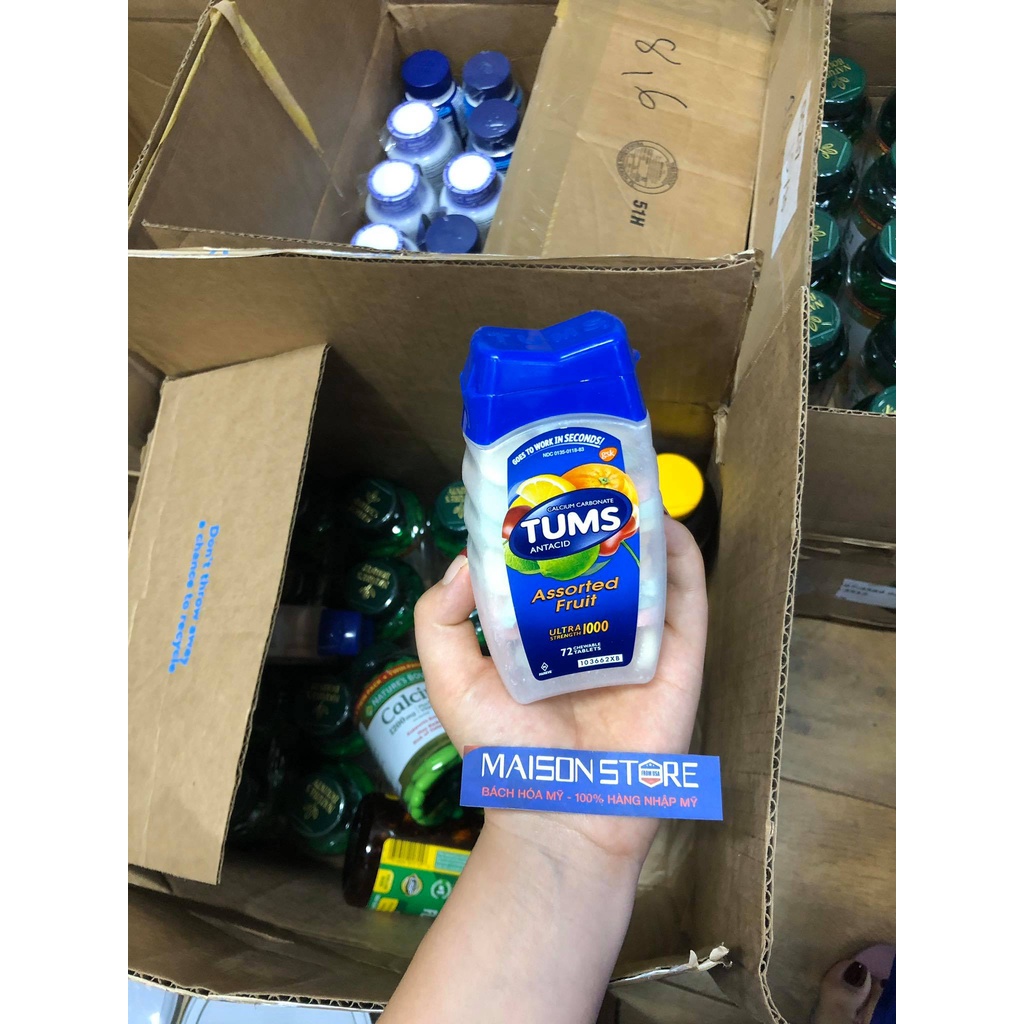 VIÊN NHAI HƯƠNG TRÁI CÂY HỖ TRỢ DA DÀY TUMS ANTIACID EXTRA STRENGTH - Hàng Nhập USA Chính Hãng