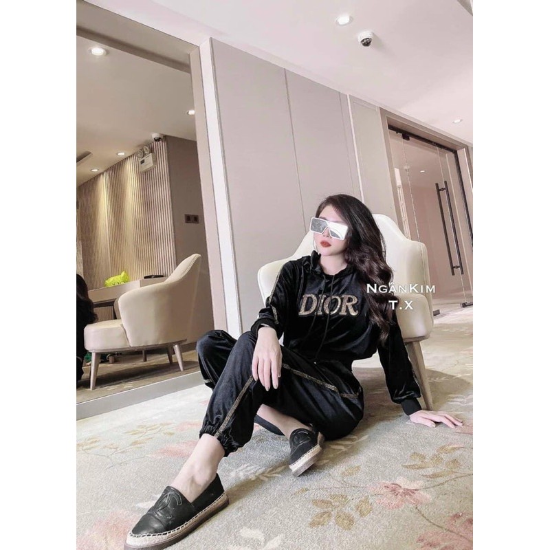 Set bộ nhung mũ chữ kim sa Dio