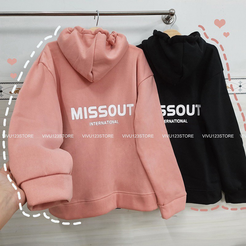 Áo khoác dây kéo MISSOUT nam nữ form rộng có nón ❤️ HOODIE ZIP đẹp ULZZANG style VIVU123STORE   HOD076