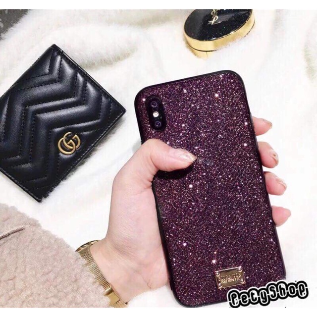 Ốp kim tuyến tag iphone X