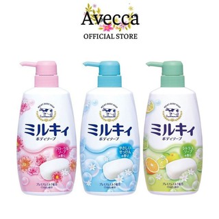 Sữa Tắm Bò Milky Body Soap Cow 550ml (Hương Cam Chanh, Hoa Cỏ, Hoa Hồng)