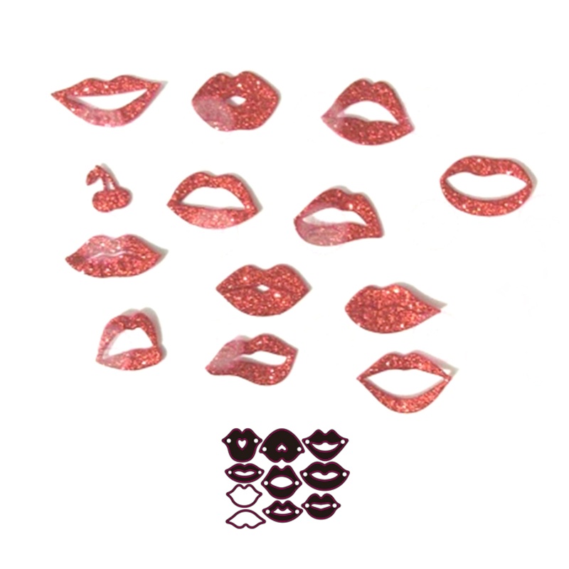 Khuôn Cắt Giấy Kim Loại Hình Đôi Môi Đỏ