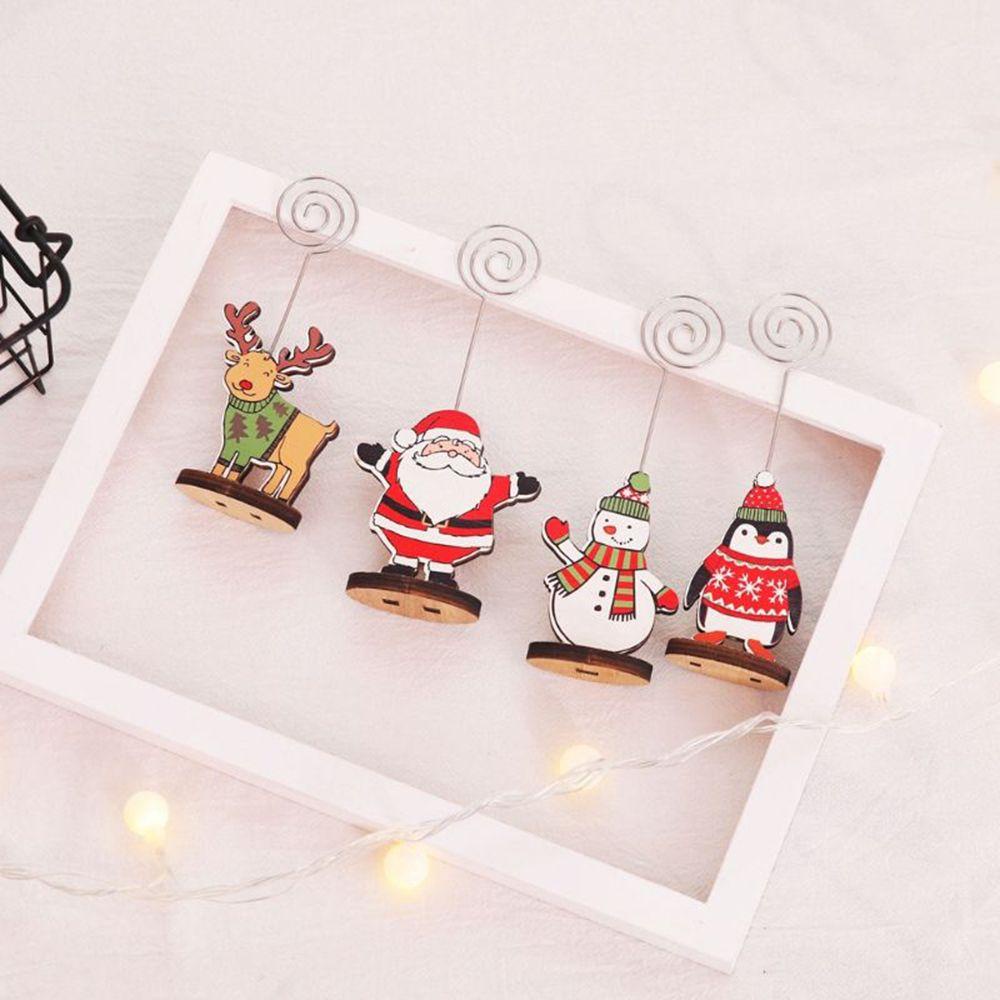 Thẻ Gỗ Hình Ông Già Noel &amp; Người Tuyết Trang Trí Tiệc Cưới DIY