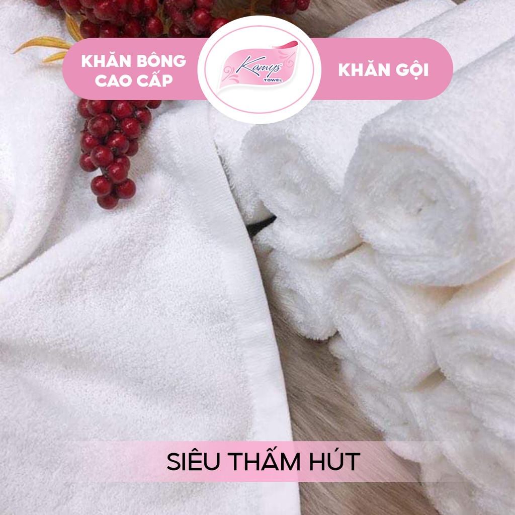 Khăn Lau Đầu Khách Sạn Siêu Dày Kamys Towel 35x80cm 100% Cotton Cao Cấp, Mềm Mại, Thấm Hút Tốt