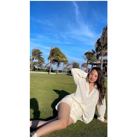 Set áo và quần thêu hoa kèm ảnh thật