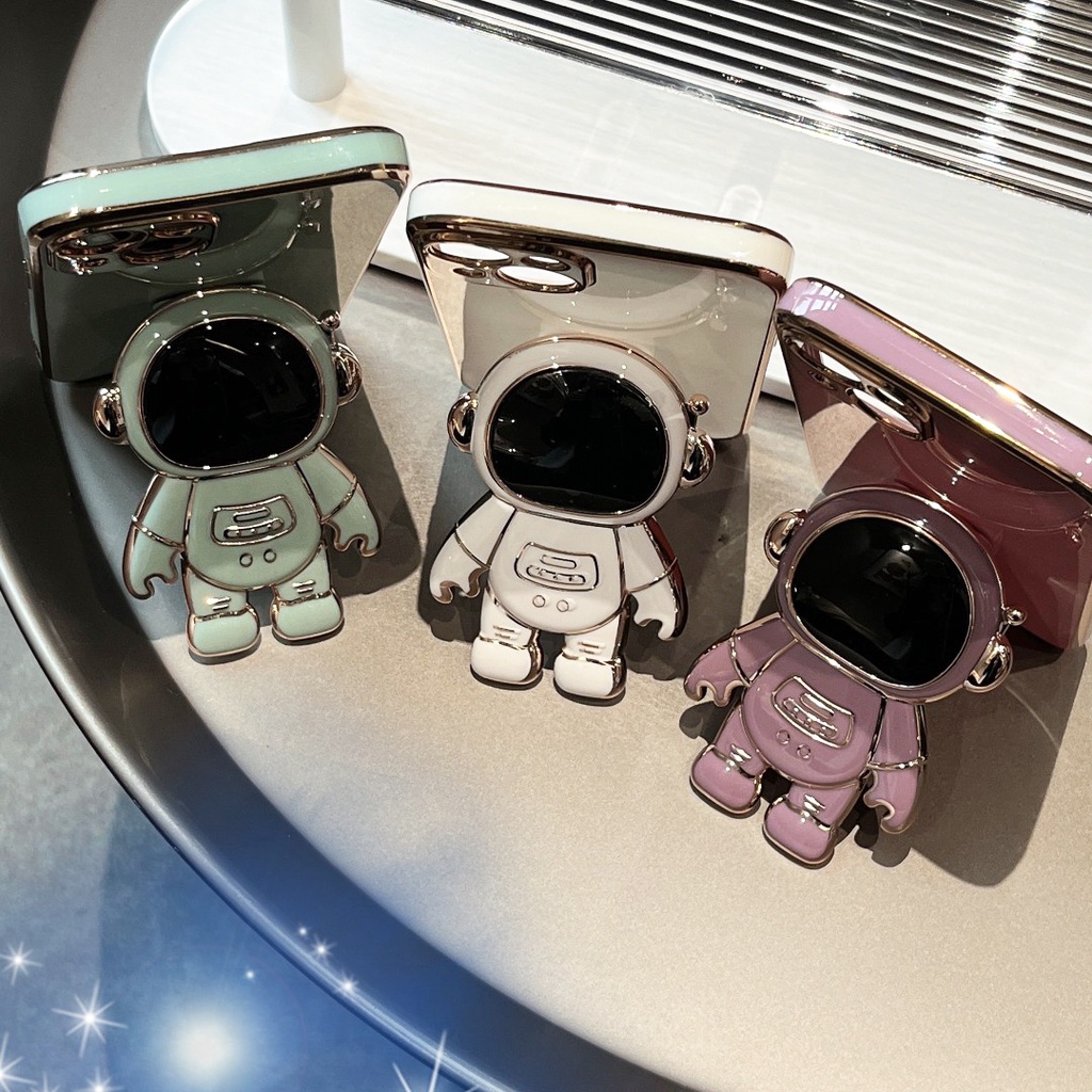 6D Plating Astronaut Hidden Stand Phone Case Huawei Y9 2019 Y9 Prime 2019 Y9s Honor 8X Honor 50 Pro 50 SE Nova 5T Nova 9 Nova 9 Pro Nova 9 SE Camera Protective Soft Cover