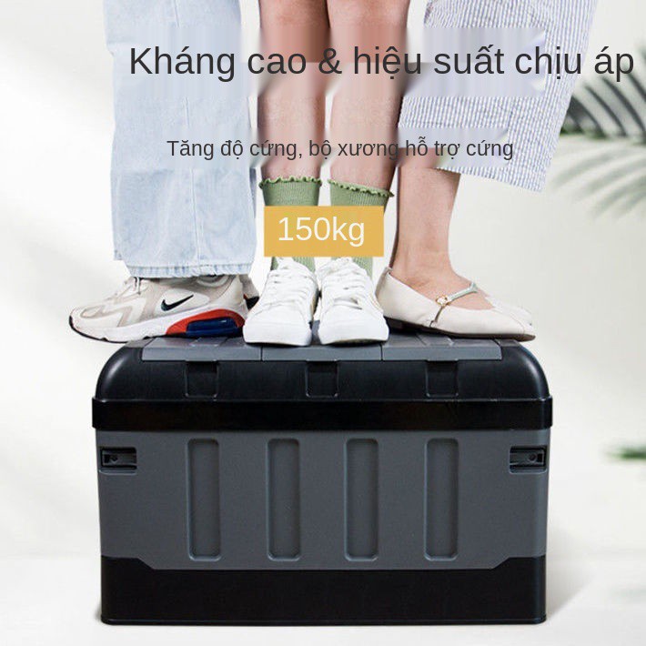 > Hộp đựng đồ cốp sau ô tô có thể gập lại công cụ lưu trữ vật tư Daquan <