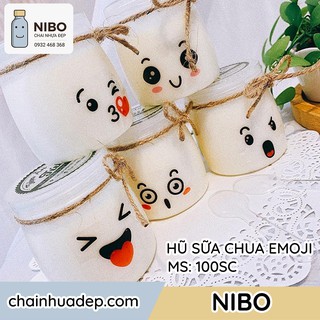 20 hũ sữa chua EMOJI 100ML SIÊU CUTE kèm tag thankyou| MS: 100SC