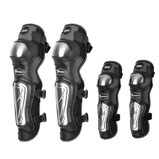 Combo 4 món giáp bảo hộ moto, giáp bọc thép không gỉ bảo vệ chân tay