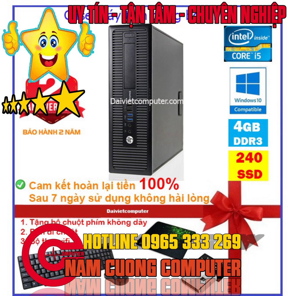 Case máy tính để bàn đồng bộ HP CPU i5 4430 - RAM 4GB - SSD 240GB - SSD 120GB