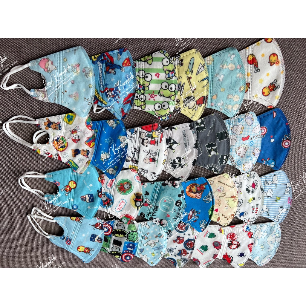 Set Mix 5 Cái Không Chọn Mẫu  Khẩu Trang Hello Kitty, Mikey Mouse, Siêu Nhân, Chó Cứu Hộ - Wincy Mart Shop