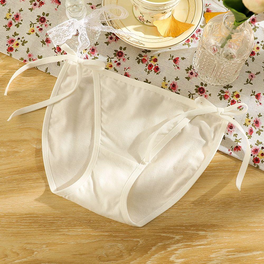 Quần Lót Cotton Lưng Thấp Thoải Mái Đính Nơ Phong Cách Nhật Bản Cho Nữ