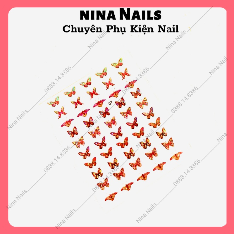Sticker Hình Bướm Dán Móng Tay Hiệu Ứng 3D Cực Đẹp