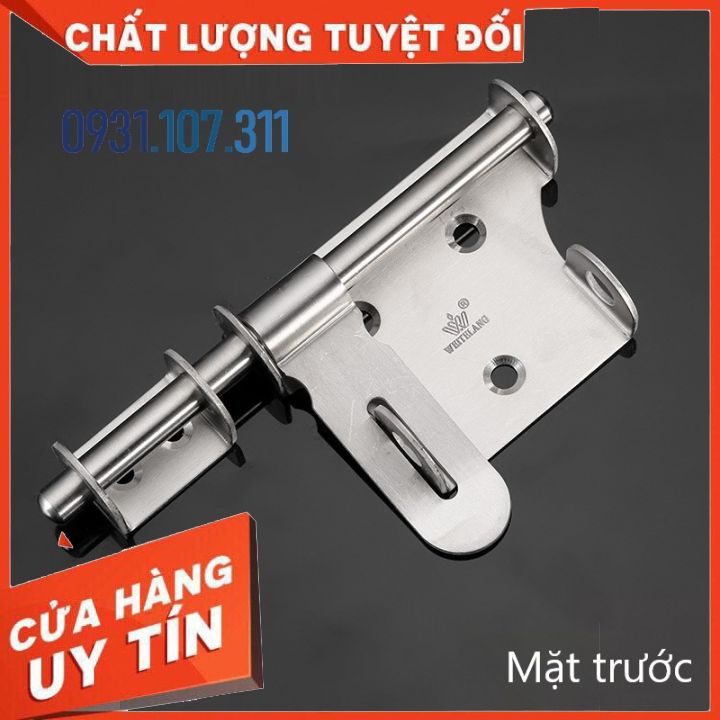 Chốt khóa cửa, then khóa cửa bằng vật liệu thép không gỉ K04 loại 4 inch, 6 inch