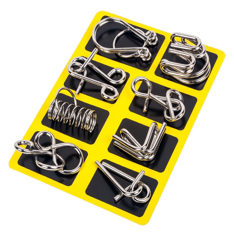 Set 8 Đồ Chơi Gỡ Rối Bằng Kim Loại Giúp Giải Tỏa Căng Thẳng