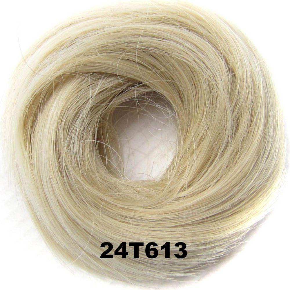 ♪PATH♪ High Temperature Synthetic Hair Bun Hair Extension Brown Blonde Rubber Band Hair Accessories Hairdressing Hairband Elastic Band Elastic Wig Donut Chignon Straight Scrunchie