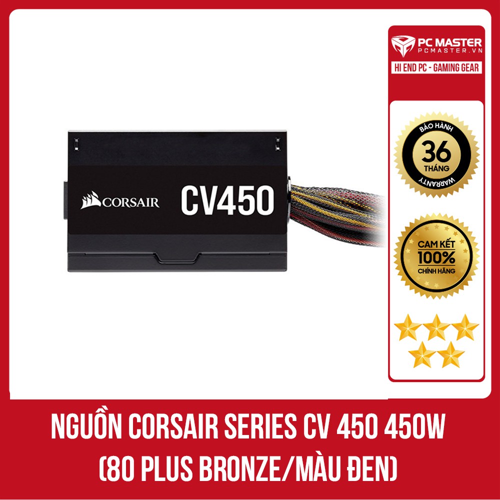 Nguồn Corsair Series CV 450 450W (80 Plus Bronze/Màu Đen) hàng chính hãng