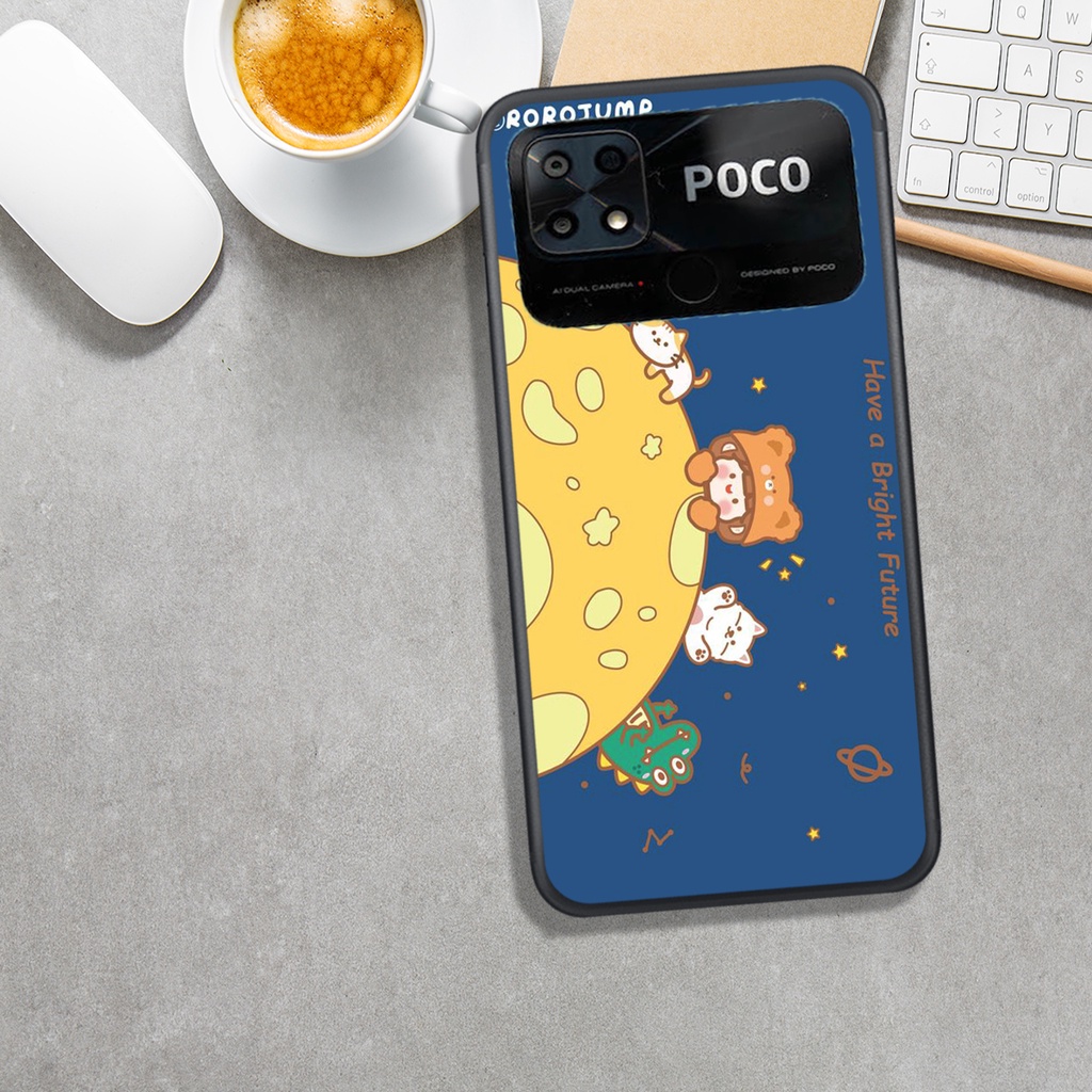 ỐP LƯNG XIAOMI POCO C40, IN HÌNH GẤU&amp;THỎ MÀU SẮC BẮT MẮT.