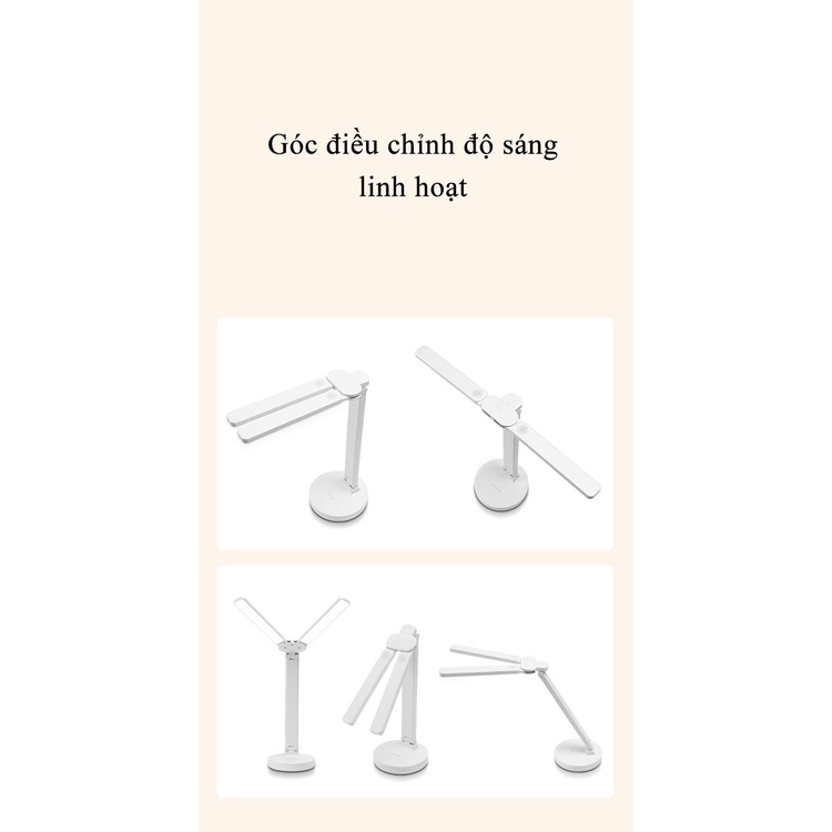Đèn LED Để Bàn Học Bàn Làm Việc KUNBE Thiết Kế Sáng Tạo Với 2 Thanh Led Rời, Cảm Ứng Tích Điện Pin, Chống Cận Thị
