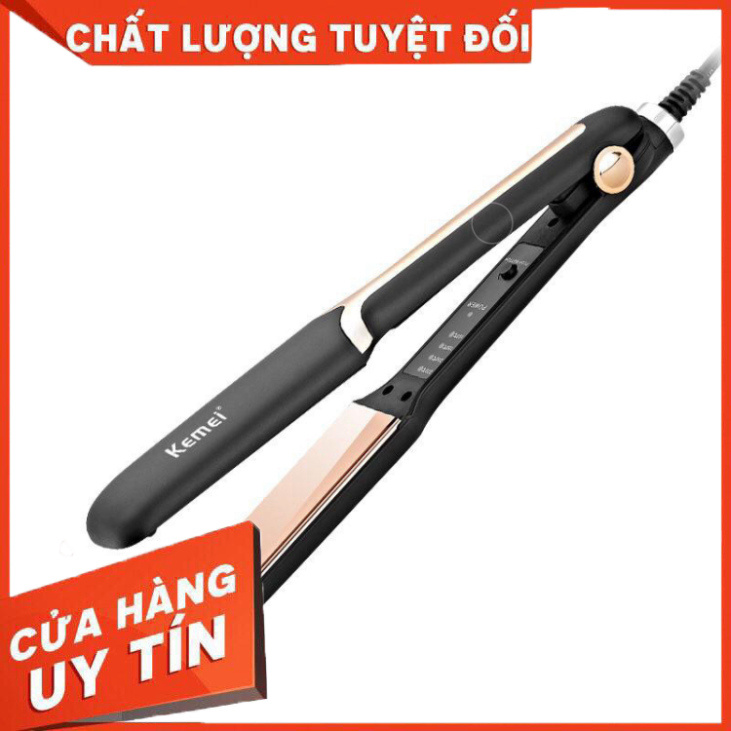 Máy Kẹp Thẳng, Làm Cúp Đuôi Có Mức Chỉnh Nhiệt Kemei 458