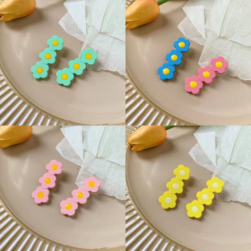 Kẹp Tóc Mái Ngang Họa Tiết Hoa Nhỏ Dễ Thương Cho Bé Gái