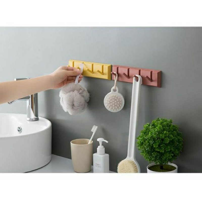 Thanh 4 móc dán tường gỗ sang chảnh