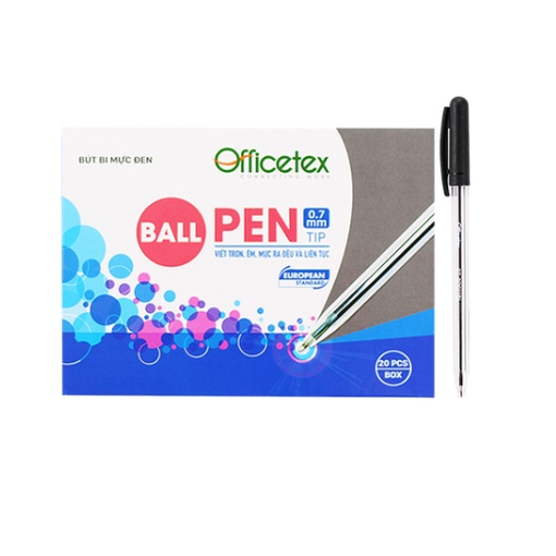 Bút Bi Mực Đen Officetex OT-BP011BL - 8935276452357
