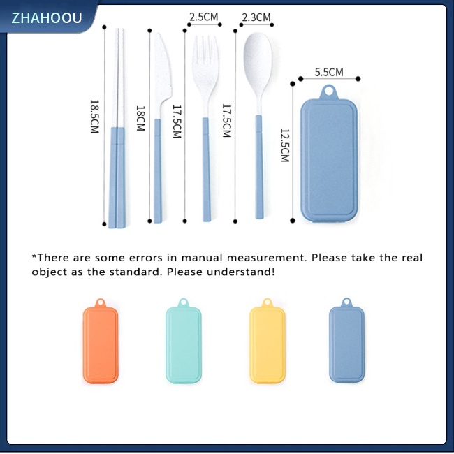 ☃Nhà☃ Bộ Muỗng Đũa Nĩa Bằng Lúa Mạch Thiết Kế Đục Lỗ Có Thể Tháo Rời Tiện