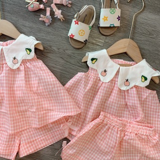 SỈ SET KẺ CARO HỒNG CỔ BÈO