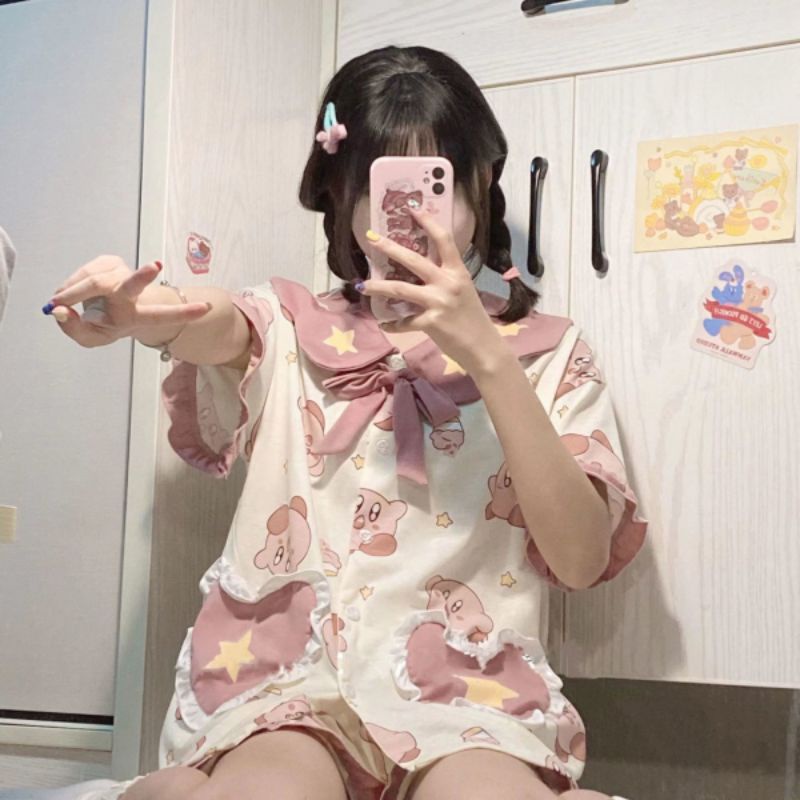 Đồ ngủ pyjama cotton Kirby pokemon dễ thương