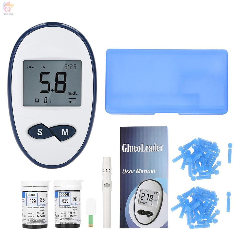 (Hàng Mới Về) Bộ Dụng Cụ Kiểm Tra Đường Huyết Glucose Mnose Trong Vòng 50 Lancnts Mgl / Dl