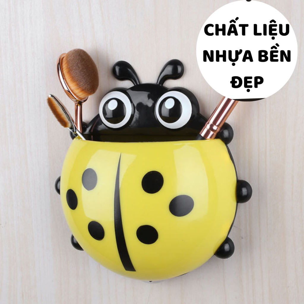 Hộp đựng bàn chải đánh răng hình con bọ cánh cam dễ thương kèm 3 miếng dán chân không siêu dính phân phối bởi Zozon